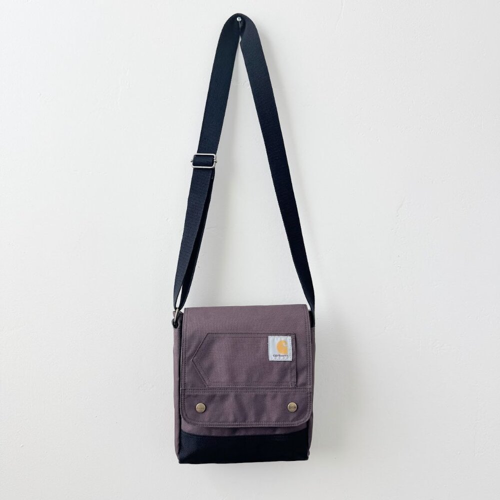 Carhartt Canvas Crossbody Messenger Bag Brown Utility Workwear - Picture 5 of 12
